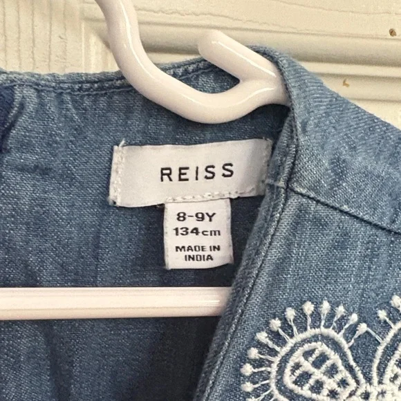 Reiss Denim Broderie Dress - Picture 3 of 7
